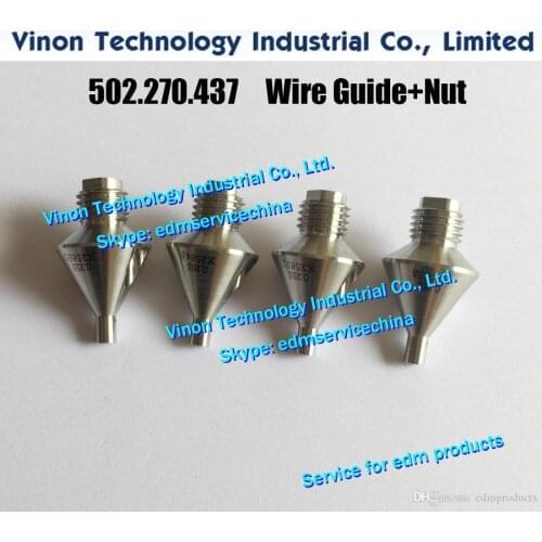 1set) d=0.205mm AGIE CF20 edm Wire Guide+Nut Set 502.410.934 Upper & Lower 502410934 for CF20, Actspark Xenon, AgieCharmilles
