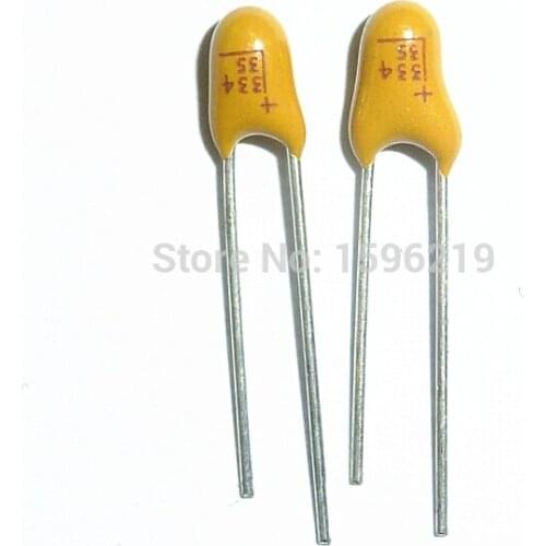 100pcs Tantalum capacitor 0.33uF 35V Brand New 35V0.33uF DIP Radial
