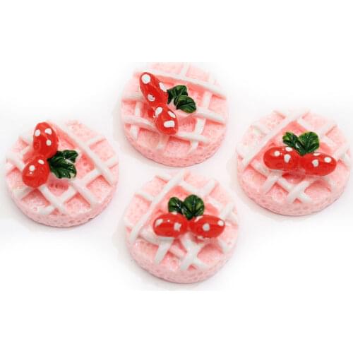 17*18*10MM Cute Sweet Chocolate Strawberry Cake Dessert Cabochons Resin Miniature Strawberry Cake Charms