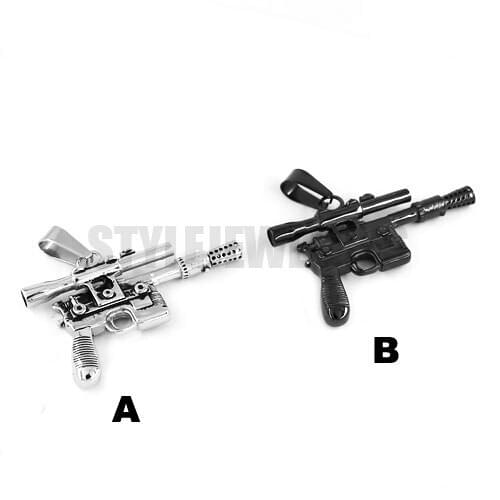 Black Silver Color Sniper Rifle Pendant Stainless Steel Jewelry Fashion Cool Gun Motor Biker Men Pendant Wholesale SWP0366