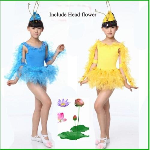 Children Performance Dress with Headdress Flower Kids Animal Costume Child Stage Dancing Costume with Feather Cospaly Costume 16