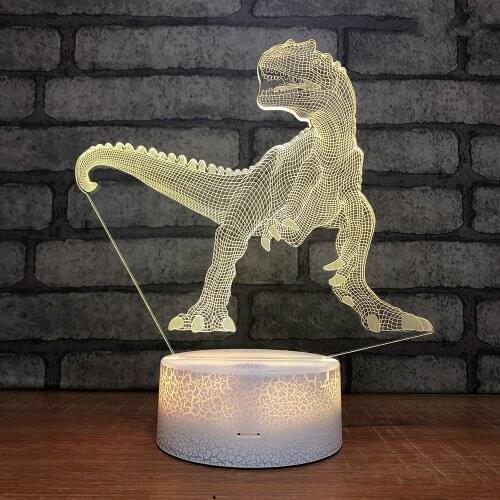 Dino Crack Base 3d Led Night Light Colorful Creative Individual Night 3d Lamp 7 color change Christmas Gift Childrens Toys