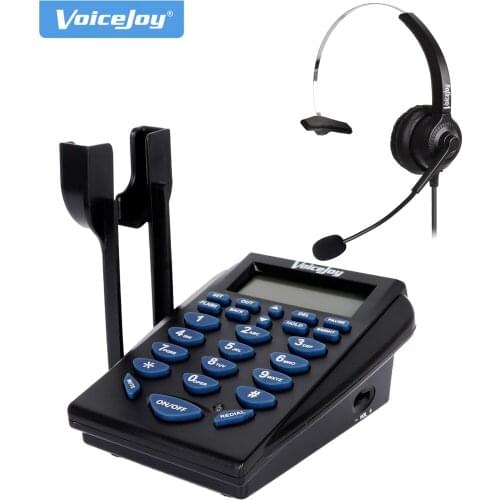 VoiceJoy Home/Office telephone with RJ9 headset Business phone headset RJ9 plug headset phone dial pad for call center