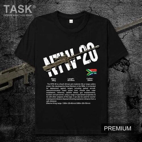 South Africa NTW20 Sniper Rifle military weapon guns fan casual O-Neck tees shootout game mens t-shirt cotton streetwear tops