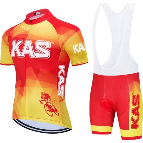 Spain Bike Jersey Set MTB Road Bike Breathable KAS Sportswear 2021 Autumn Bike Team Racing Clothes Long Sleeve Bicycle Garment
