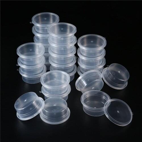 HOT Slime Storage Container Reusable Plastic Storage Jars with Lids for Glue/Water/Cosmetic/Plasticine, 24 pcs