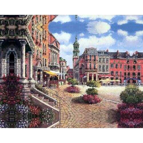 The Mediterranean sea square Frameless Pictures Paintings for Living Rooms Oil Painting On Canvas Unique Gifts Home Decor