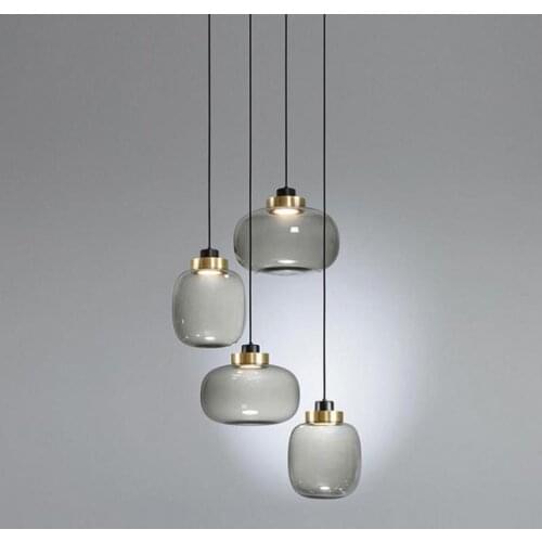 New Loft Decor Bar Glass Chandelier Nordic Postmodern Simple Bedside Single Head Chandeliers Christmas Decorations For Home