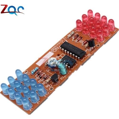 NE555 + CD4017 Red Blue Double Color Flashing Lights Board Kit StrobePractice Learning DIY Kits Electronic Suite Module