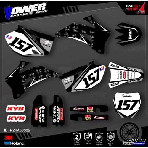 PowerZone Custom Team Graphics Backgrounds Decals 3M Stickers Kit For YAMAHA 2006-09 YZF250 450 005