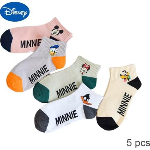 Disney 2021 Mickey Donald Duck Socks Casual Cute Soft Low-cut Ins Wind Summer Sweat-absorbent Cartoon Breathable Female Socks