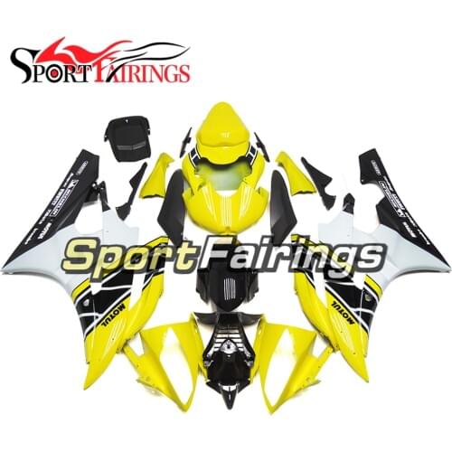 Complete Yellow Black Sportbike Fairings Hulls for Yamaha YZF600 R6 2006 2007 06 07 ABS Plastic Injection Motorbike Covers Hulls