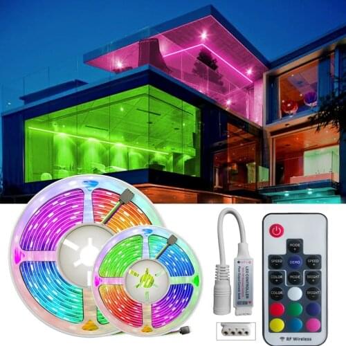 Rf Radio Frequency Remote Control Led 5050rgb Lamp With Set Night Market Lighting 12v Waterproof Party Home Decoration Highlight