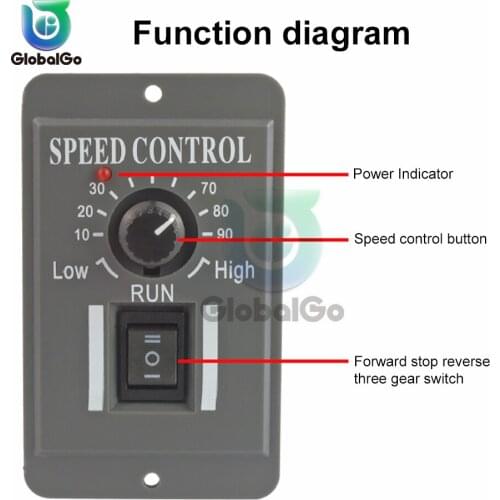 PWM DC Motor Speed Controller Switch DC12-60V Voltage Regulator Electronic Voltage Regulator Module Brush CW CCW 12V 24V 36V 48V