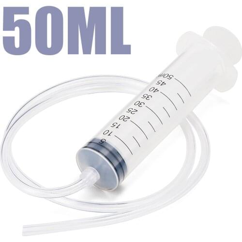 50ML Measuring Clear Syringe Large Plastic Syringe With 80cm Tube For Hydroponics Lab Tool Feeding Ink