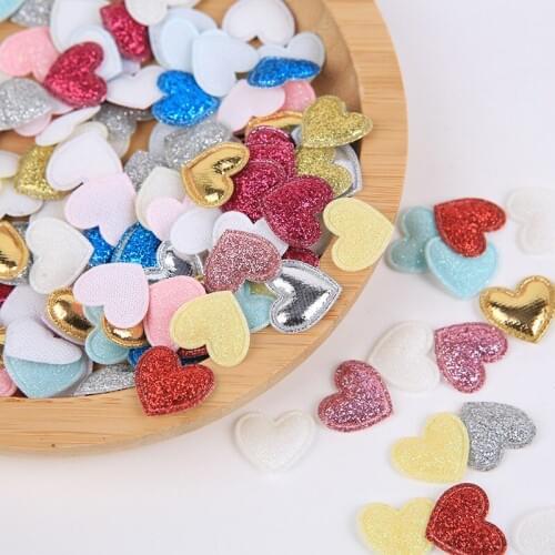 XUNZHE 100Pcs 2.2cm Heart-shaped Scrapbook Paste Jewelry, DIY Clothing Patch, Hair Accessories, Toys, Handmade Accessories