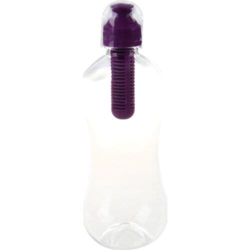 550ML Outdoor Water Bobble Hydration Filter Bottle Filtered Drinking, Purple