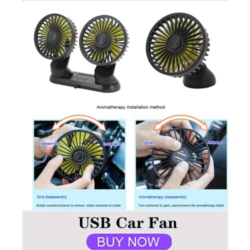 USB Car Fan 12V-24V for Dashboard Air Circulation Fans with Fragrance Three Speeds Cooling High Airflow Fan in Summer Accessori