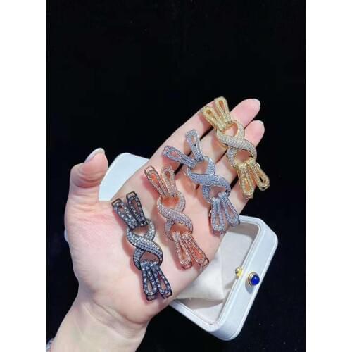 High-grade four color microscope zircon 8 DIY accessories clasp necklace bracelet sweater chain clasp fashion jewelry