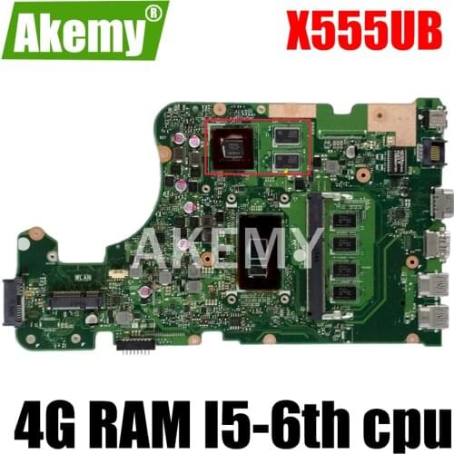 X555UB 4G/I5-6200U GT940M For Asus X555UQ X555UF X555UJ X555UB Mainboard Motherboard 90NB0AQ0-R02400