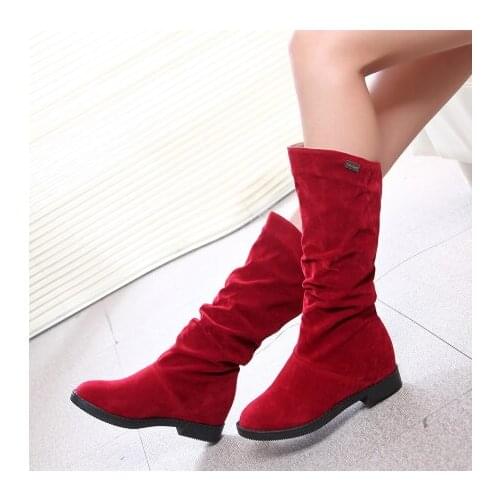 Women Girls Fashion Shoes Autumn Winter Boots Ladies Sexy Sweet Outdoor Boot Stylish Flat Flock Shoes Snow Boots