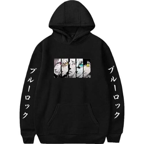 Women Men Tracksuit Harajuku Streetwear Japanese Comic Fashion Clothes Plus Size Blue Lock Anime Hoodie Long Sleeve Pullover