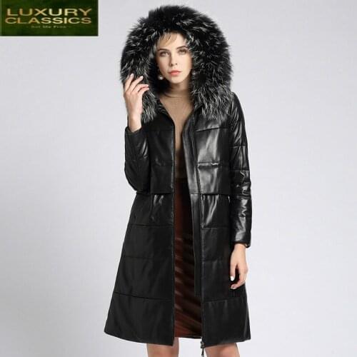 Dog Fur Sheepskin Raccoon Down Coat Streetwear Real Genuine Leather Jacket Autumn Winter Coat Women Clothes 2021 Vintage Tops