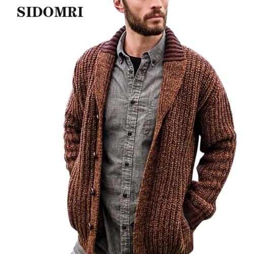 Winter Casual Sweater Men knitted Sweater Cardigan Warm Fashion Cardigan Men Sweaters Jacket Coat Solid Color Tops