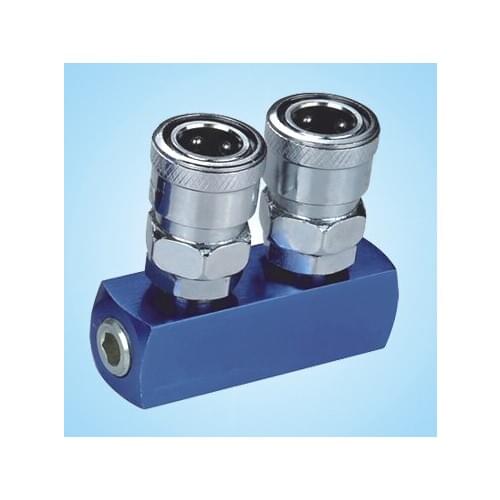 1/4" Thread 2 Ways Pass Quick Coupler Coupling Air Hose Fitting Connector