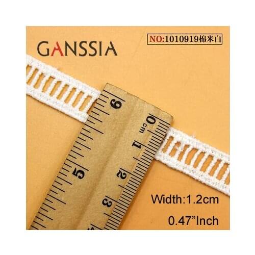 1YARD Width:1.2cm Water-Soluble Cotton Lace Trim Ivory White&Black for DIY Clothing Decoration(SS-2201)