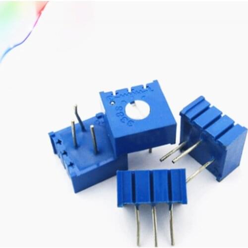 10pcs 3386P Trimmer Potentiometer 3386P Variable Resistor Adjustable Resistance 1K 10k 100k 2k 20k 5k 50k Free shopping