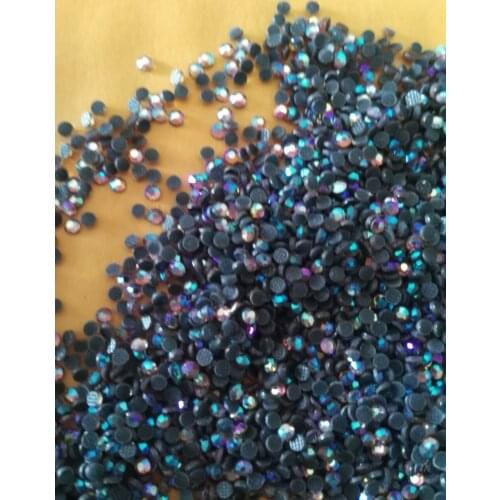 1000pcs/lot 3D Nail Art Tips SS6 2mmBLack AB Resin Crystal Flat back Rhinestone Decoration Nails Use Glue, NRM0115245333