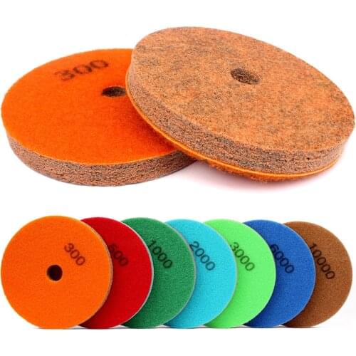 2PCS 5 Inch Sponge Diamond Polishing Pad Wet Use Sanding Disc Concrete Granite Marble Cleaning Buffing Wheel Grit 300-10000