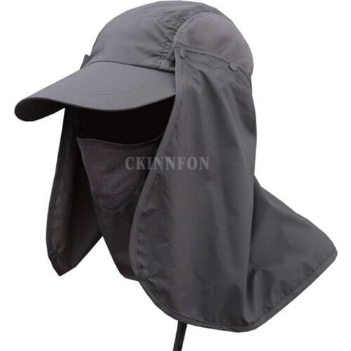 200Pcs/Lot Outdoor Fishing Hiking Hat Caps Face Neck UV Protection Sun-proof Quick Dry Hat