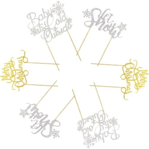 6 Pieces Cake Topper Cupcake Picks For Christmas Girls Childrens Birthday