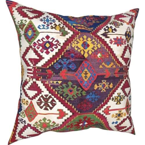 Adana Kilim Anatolia Antique Tribal Rug Pillow Case Boho Turkish Cushions for Sofa Vintage Persian Tribal Decor Cushion Covers