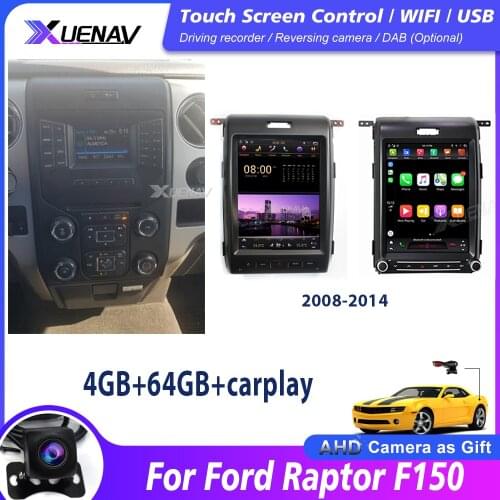 Car Multimedia Player Stereo For Ford Raptor F150 2008 2009 2010 2012 2013 2014 GPS Large Screen Vertical Screen Nav Android