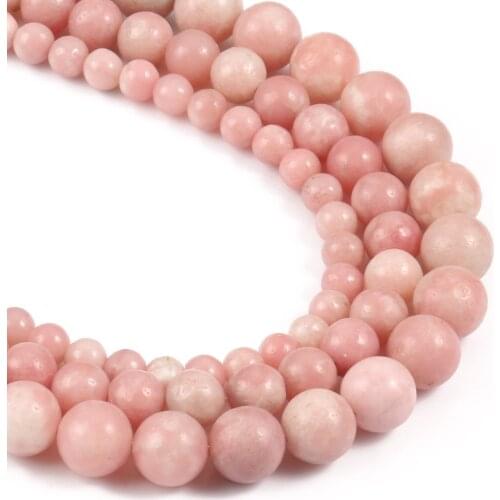 Natural Stone Pink Opal Round Spacer Beads for Jewelry Making DIY Bracelet Necklace Accessories 6 8 10mm Minerals Beads 15