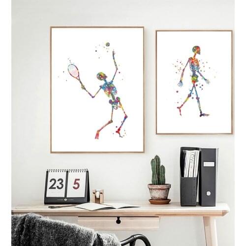 Human Anatomy Poster Moving Skeleton Silhouette Art Prints Skeletal Bones Medical Art Fitness Decor Canvas Painting Doctor Gift