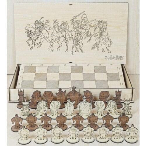 Wooden Chess Set Felt Game Board 35*35 Inner Storage Adult Kids Gift Family Game Chess Board Şah mat Horse