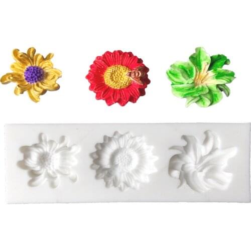 Flower Shape Silicone Mold Fondant Mould Cake Decorating Tools Chocolate Gumpaste Molds, Sugarcraft, Kitchen Accessories