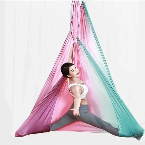 5*2.8M Aerial Yoga Hammock Color Gradient Anti-Gravity Yoga Sling Anti-gravity Silk Fabric