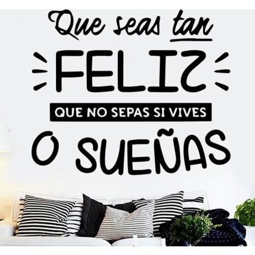 Spanish Phrases for QUE SEAS TAN Wall Stickers decoration Decals For Living Room Home Decor Vinyl Waterproof Wall Decal RU475