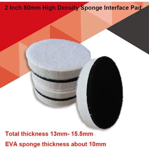 2Pc High Density Interface Pad 2 Inch 50mm Sponge Cushion Pad Hook Loop Sanding Discs Buffer Sponge for Uneven Surface Polishing