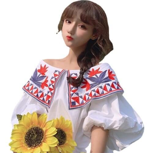 Блузки с вышивкой KWD China At AliExpress