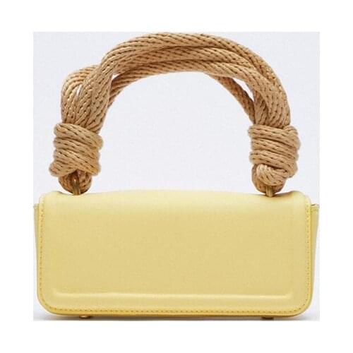 Summer New Small Square Bag Light Beige Handle Rectangular Handbag Underarm Bag Luxury Brand Handbags Leather