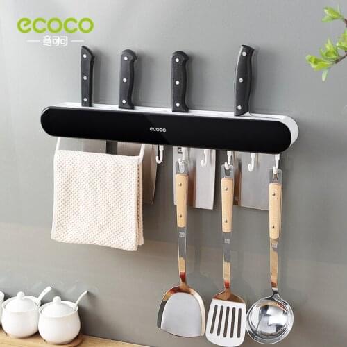 Ecoco Kitchen Knife Storage Wall-Mounted Multifunctional Container Cutlery Organizer Knives Holder Utensils Organizer Shelf