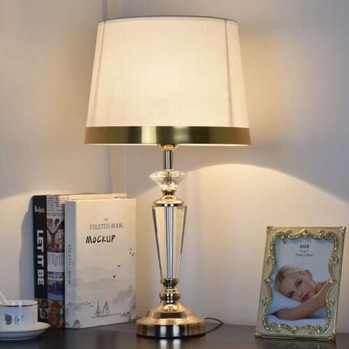 ORY Modern Table Lamp Crystal White Bedside LED Desk Lamp Luxury Decorative for Home Foyer Bed Room Office Hotel Study