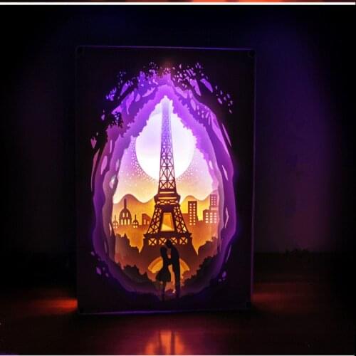 Holiday Gift Paper Cutting 3D Night Lamp Decorations and Ornaments Table Lamp table lamp bedroom lamp bedside lamp