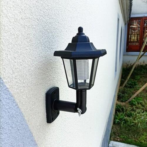 Retro LED Solar Wall Lamp Outdoor Hex Garden Sensor Light Garden Courtyard Decor Landscape Light for Street Yard Patio Pathway